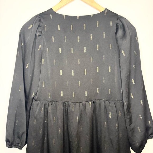 Madewell Metallic Jacquard Faux-Tiered Mini Party Dress Black and Gold Size XS - Picture 8 of 10